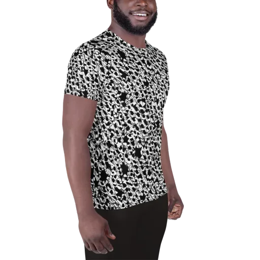Ink Shatter on a Men's Athletic T-Shirt