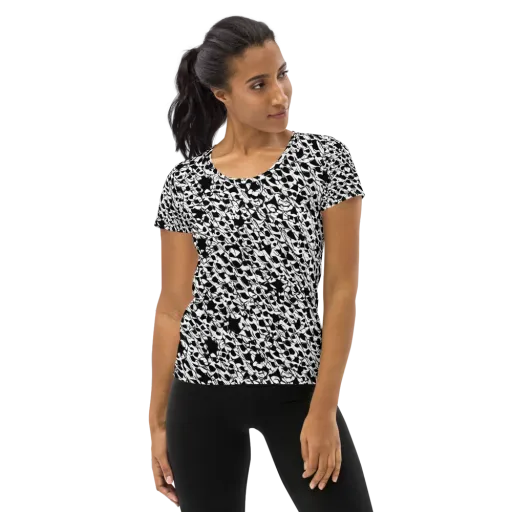 Ink Shatter on a Women's Athletic T-Shirt