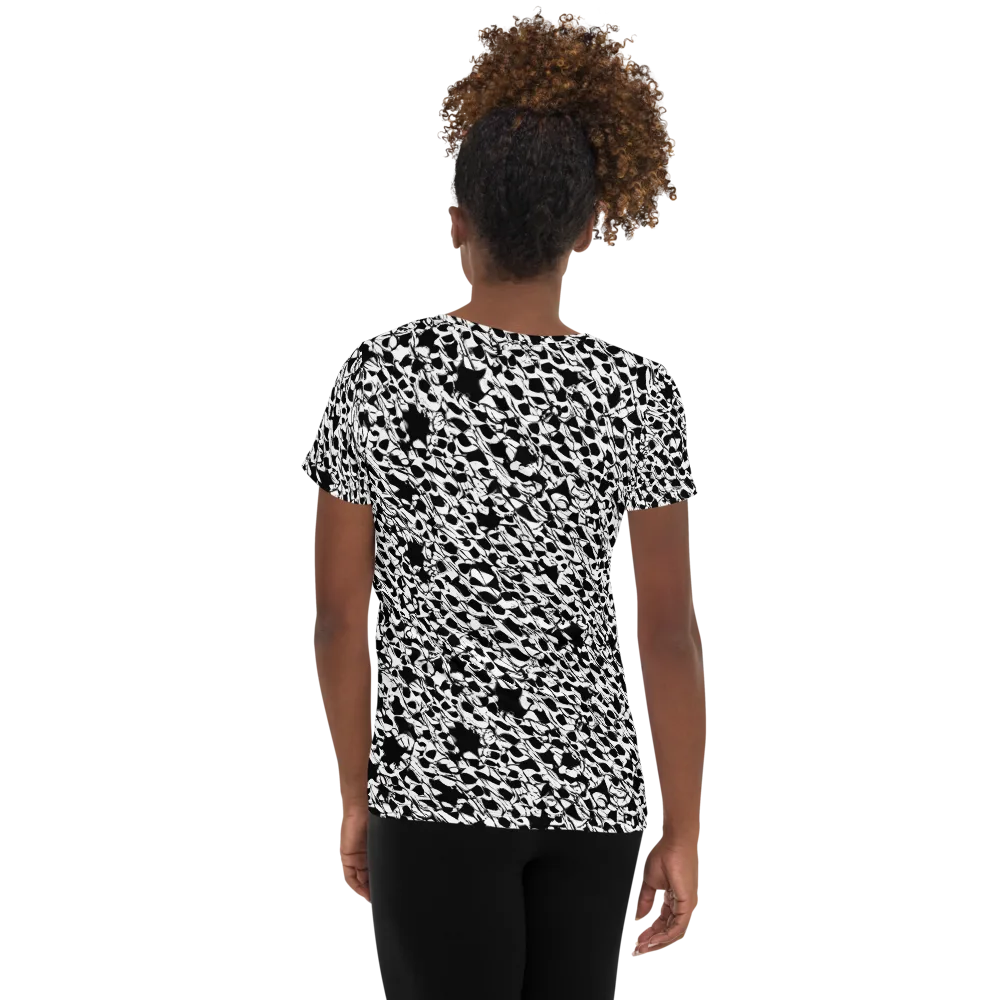 Ink Shatter on Women's Athletic T-Shirt — Back