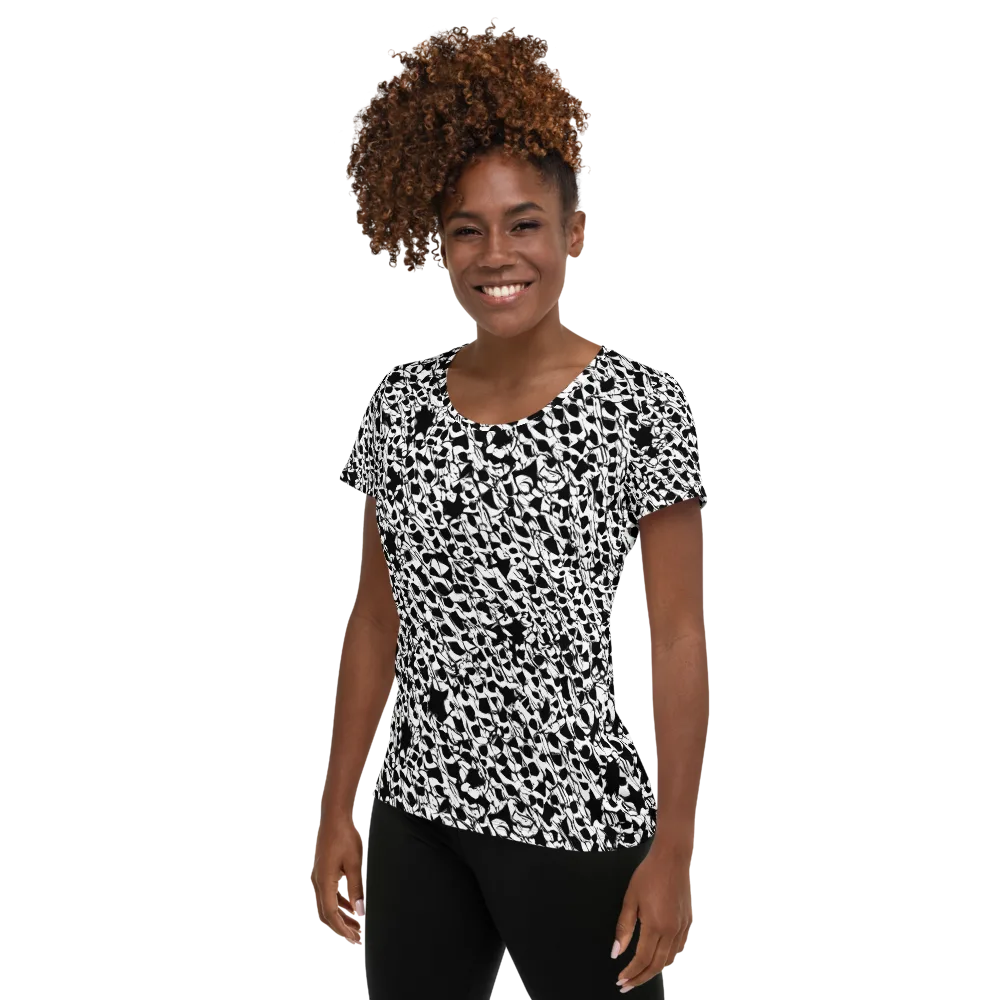 Ink Shatter on Women's Athletic T-Shirt — Left