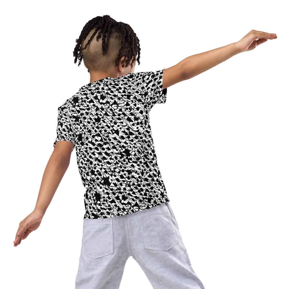 Ink Shatter on Kids Crew Neck T-Shirt — Back
