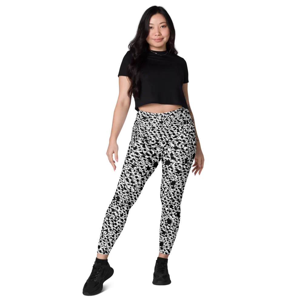 Ink Shatter on Leggings with Pockets — Front
