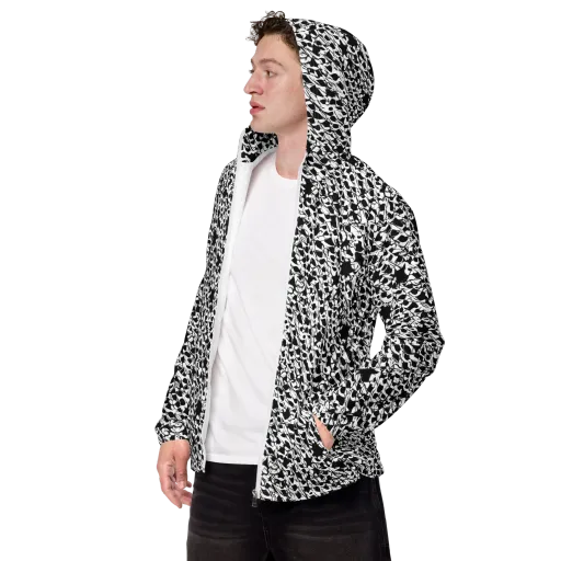 Ink Shatter on a Men's Windbreaker