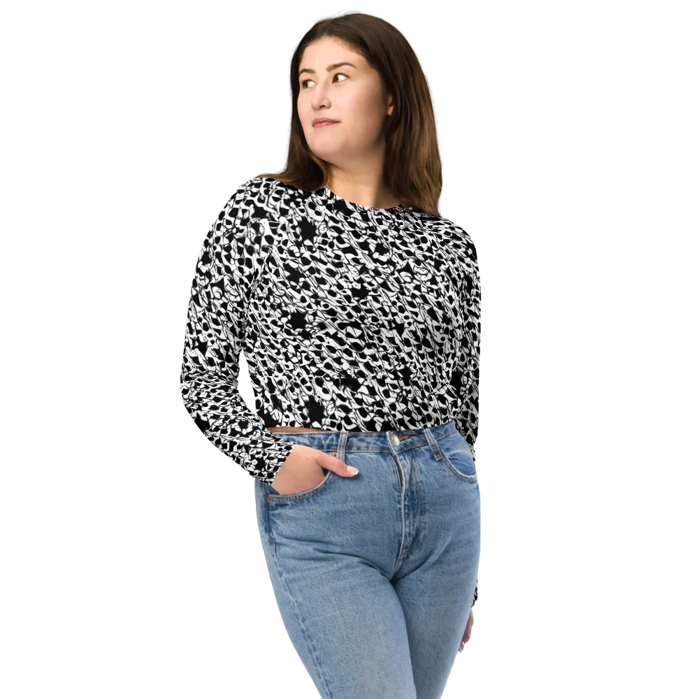 Ink Shatter on Long Sleeve Crop Top — Front