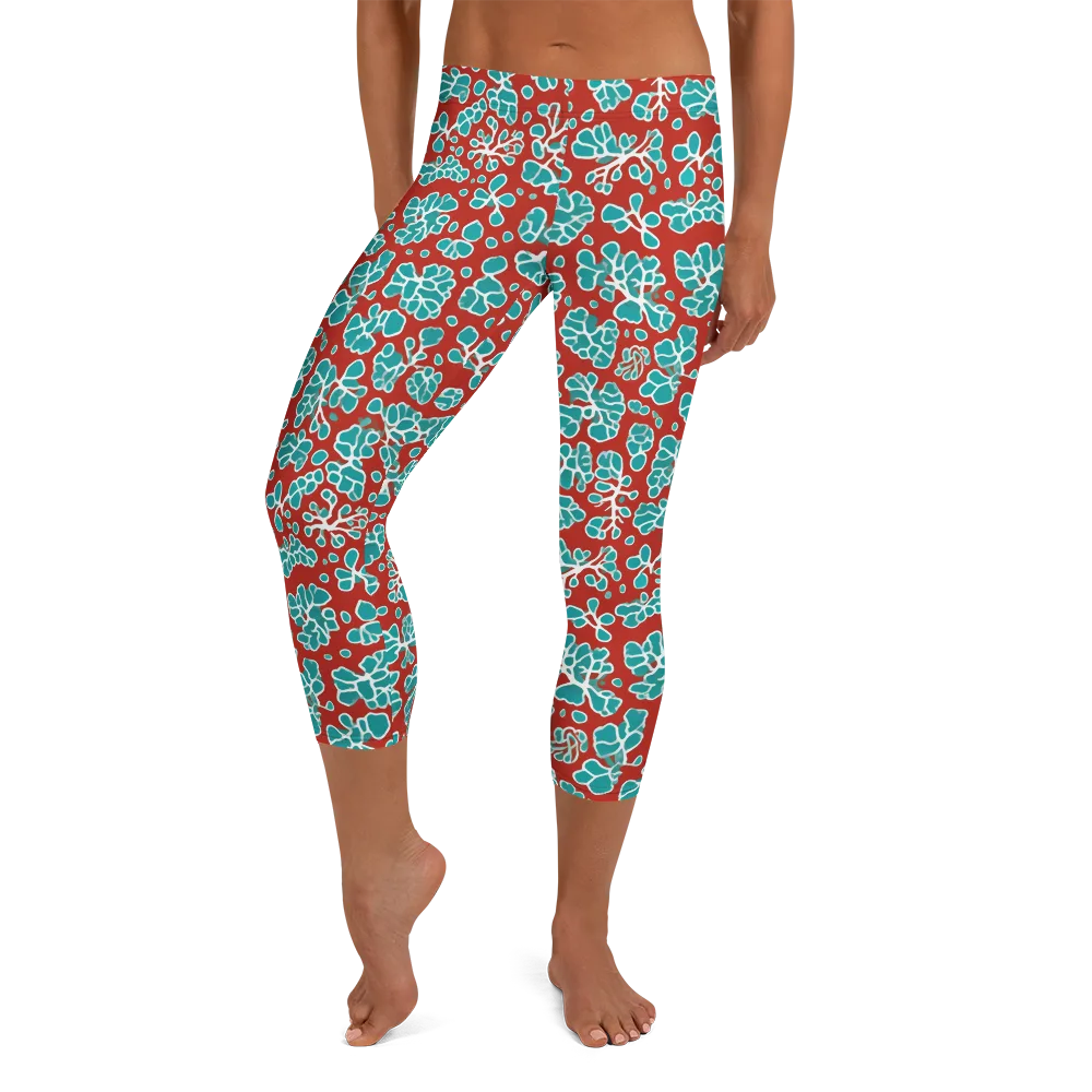 Vermilion Reef on Capri Leggings — Front