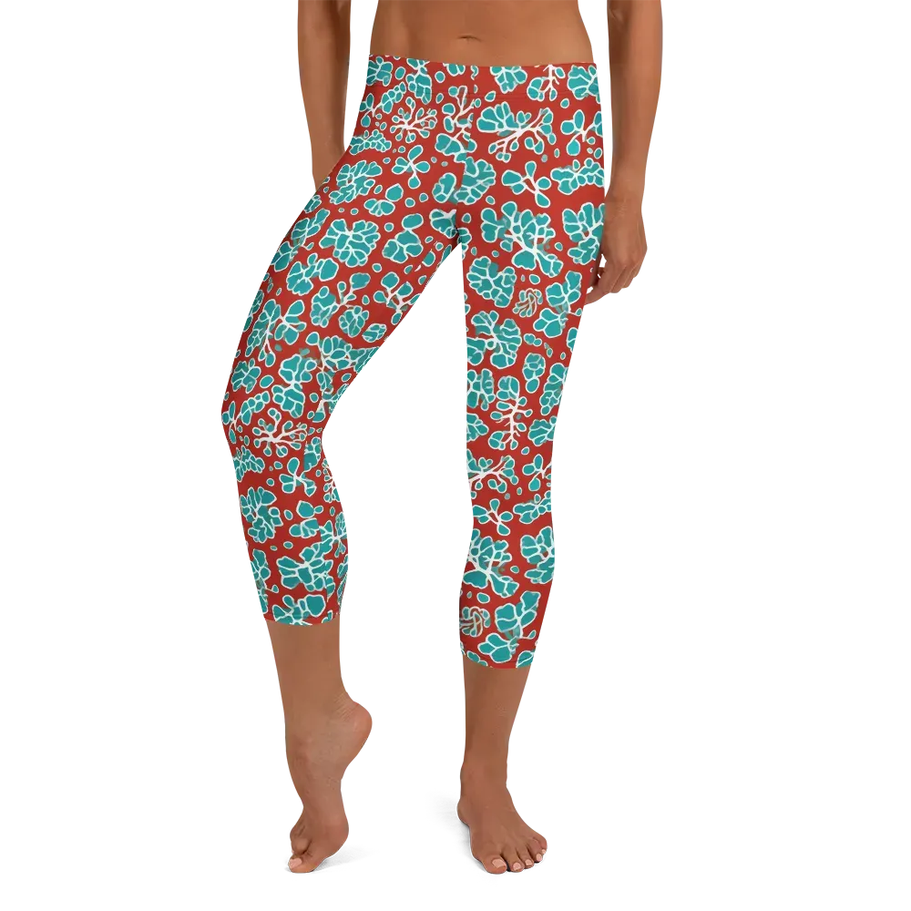 Vermilion Reef on Capri Leggings — Front