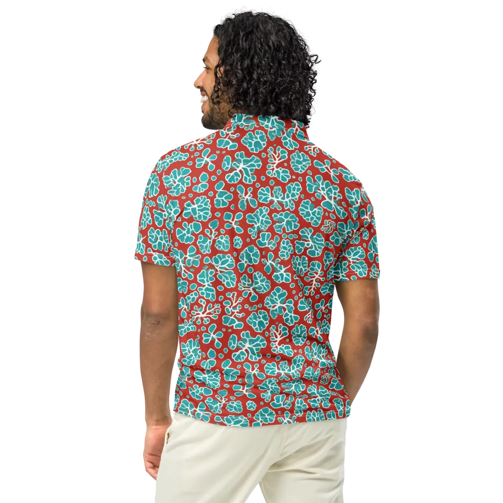 Vermilion Reef on Men's Slim Fit Polo Shirt — Back
