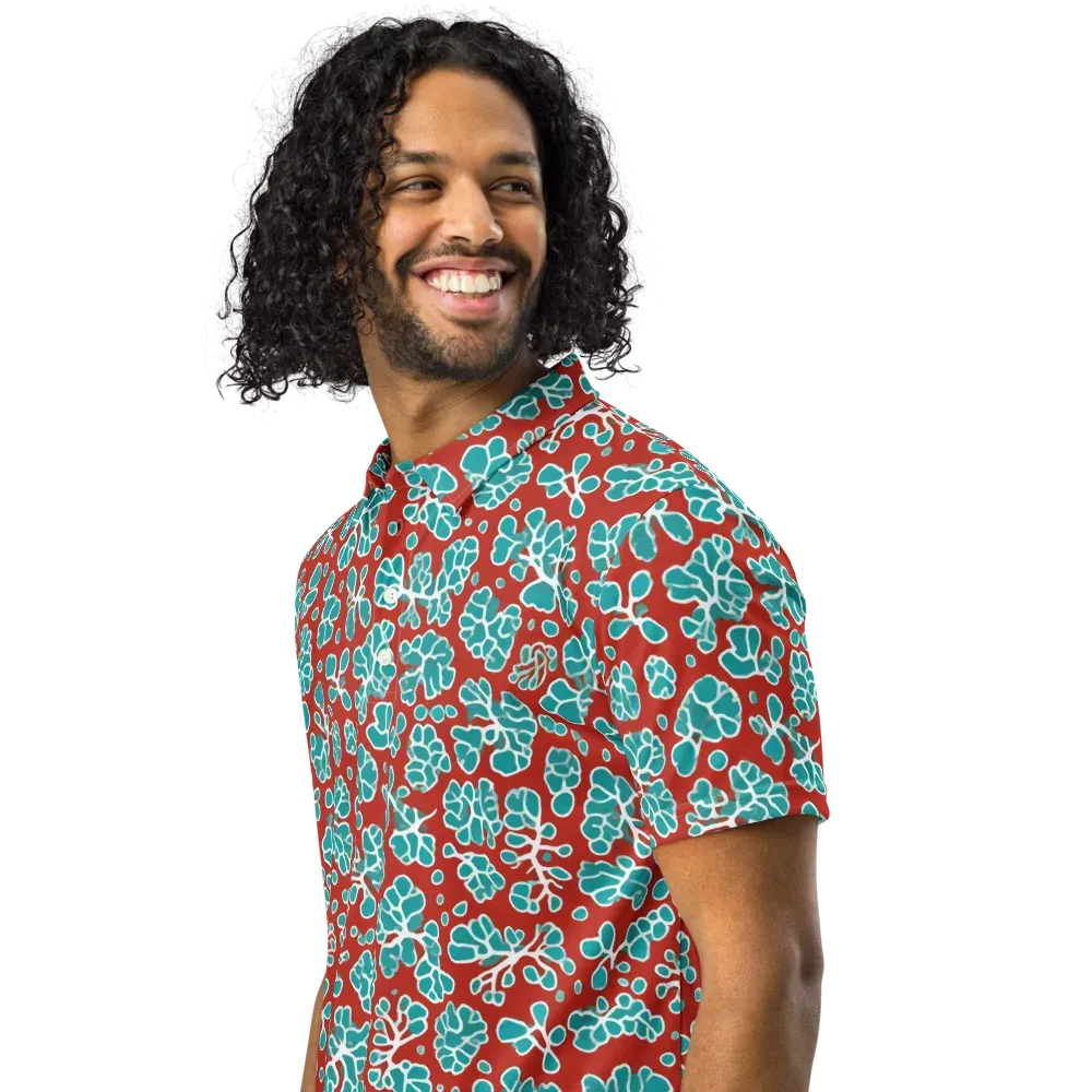 Vermilion Reef on Men's Slim Fit Polo Shirt — Left Front