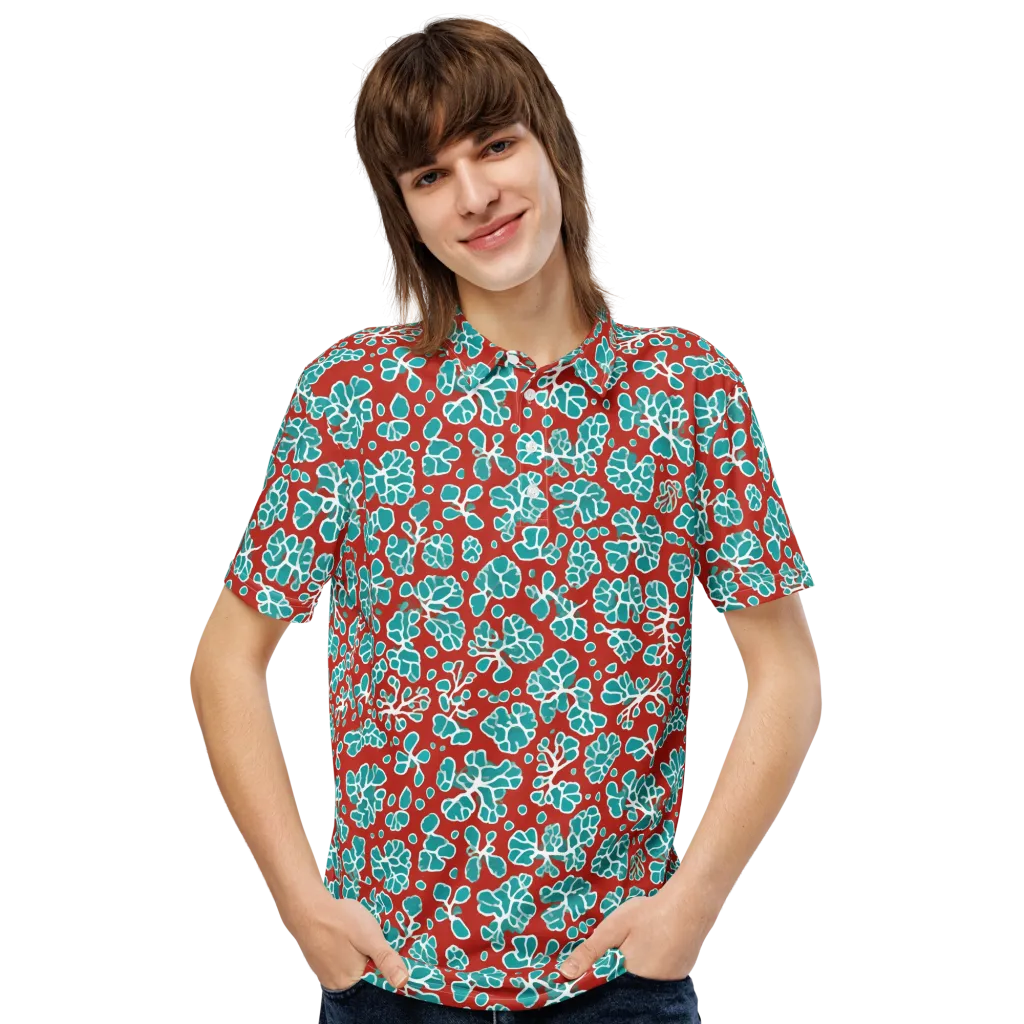 Vermilion Reef on Men's Slim Fit Polo Shirt — Front