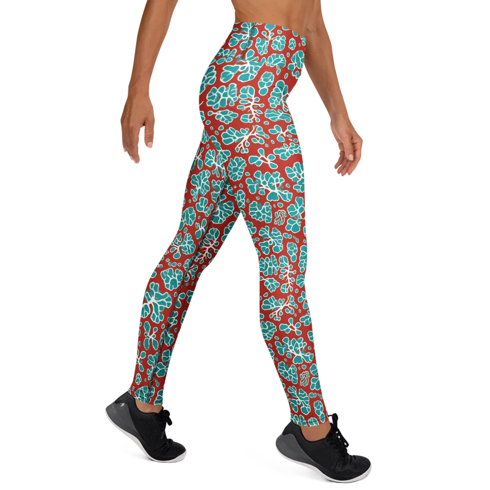 Vermilion Reef on Yoga Leggings — Right