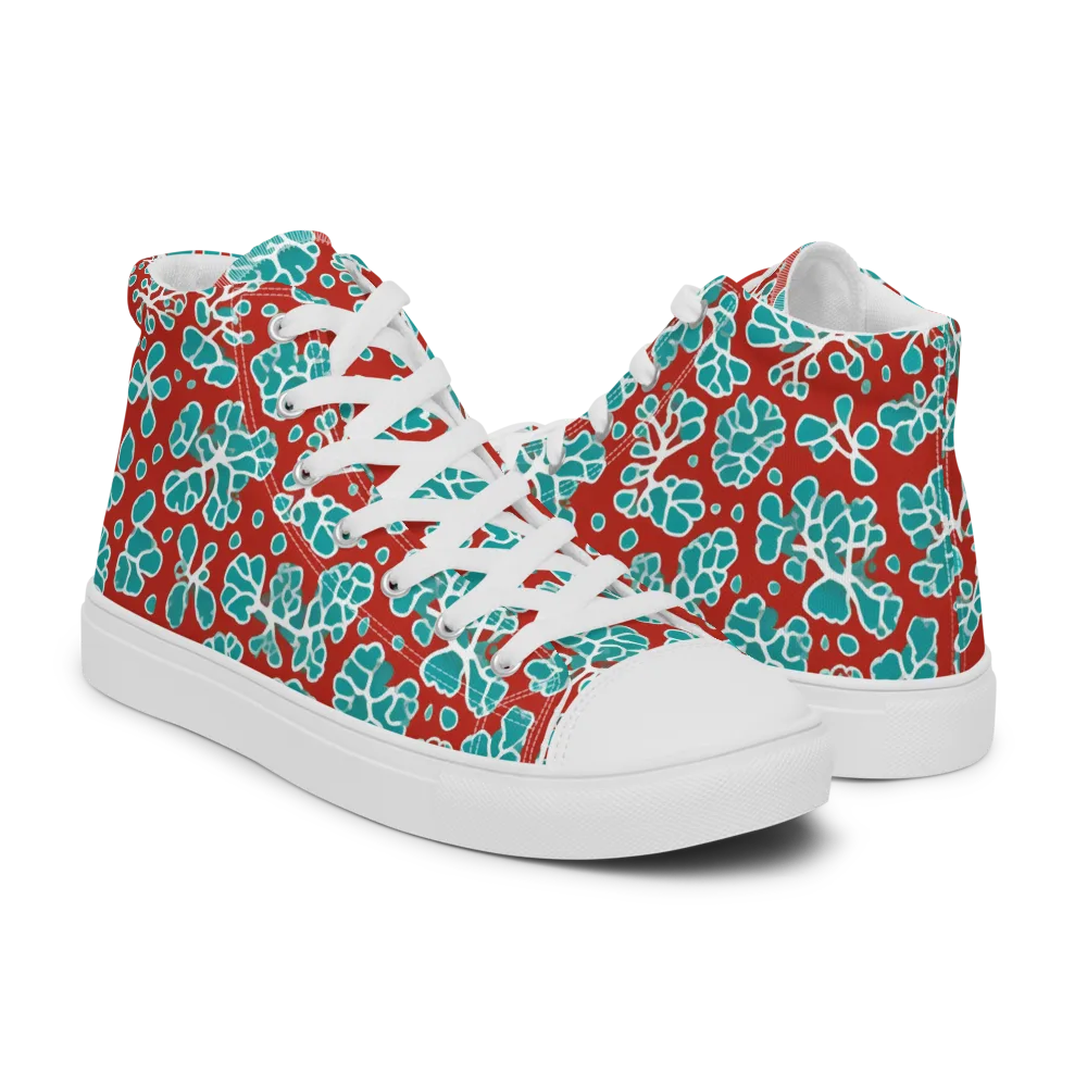 Vermilion Reef on Men's High Top Canvas Shoes — Right