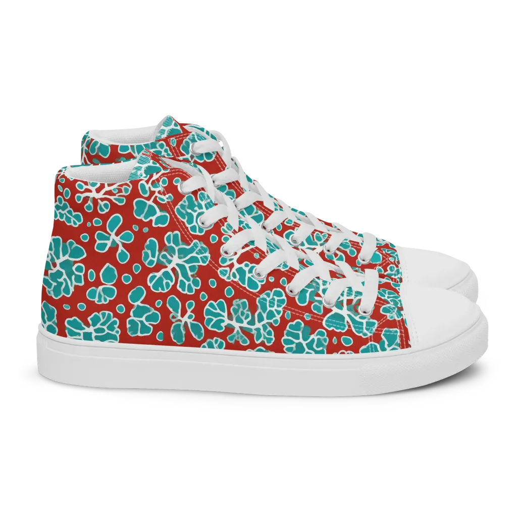 Vermilion Reef on Women's High Top Canvas Shoes — Right