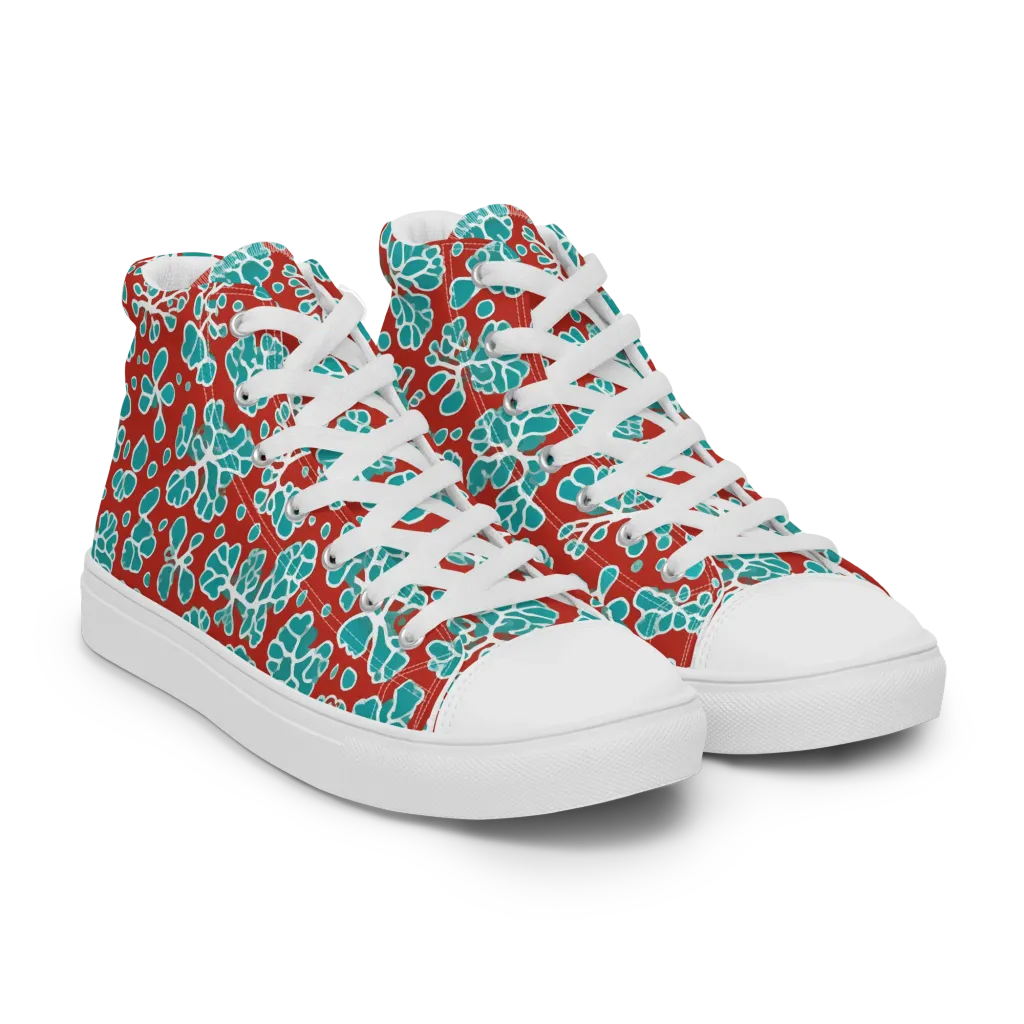 Vermilion Reef on Women's High Top Canvas Shoes — Right Front