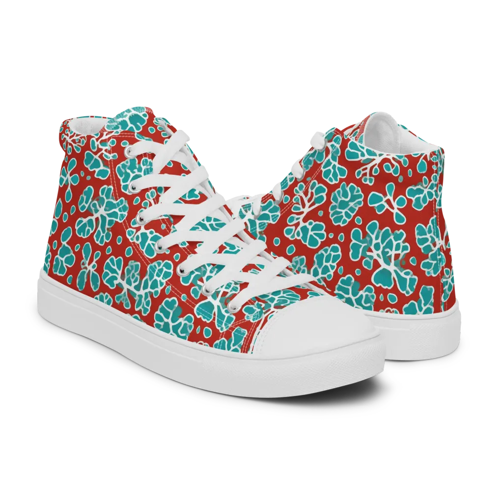 Vermilion Reef on Women's High Top Canvas Shoes — Right