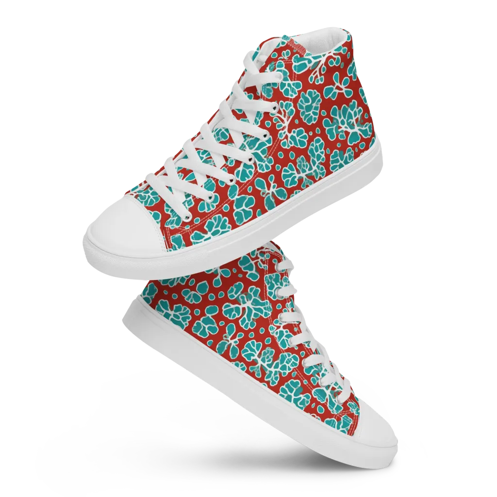 Vermilion Reef on Women's High Top Canvas Shoes — Front