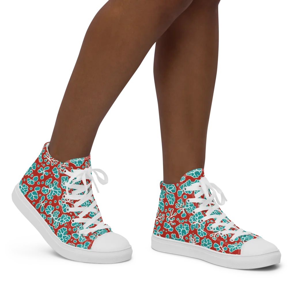 Vermilion Reef on Women's High Top Canvas Shoes — Right