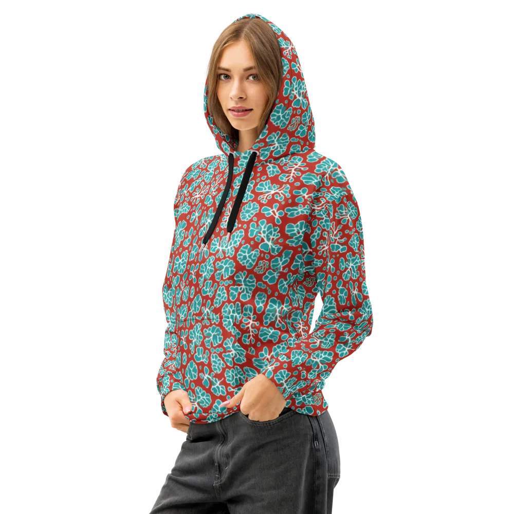 Vermilion Reef on Cotton Hoodie — Left Front