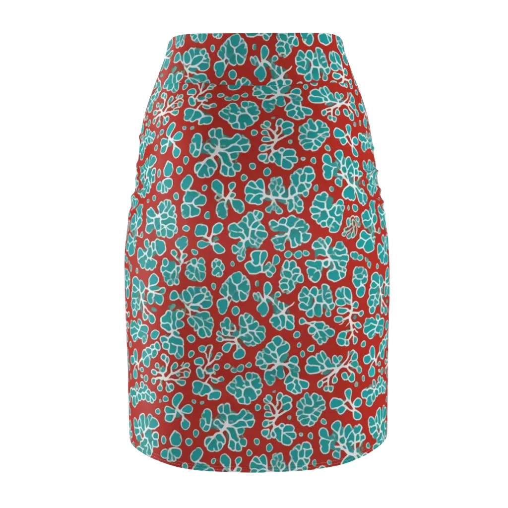 Vermilion Reef on Pencil Skirt — Back