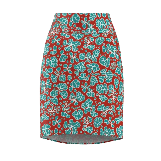 Vermilion Reef on a Pencil Skirt