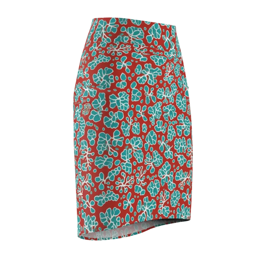 Vermilion Reef on Pencil Skirt — Front Side