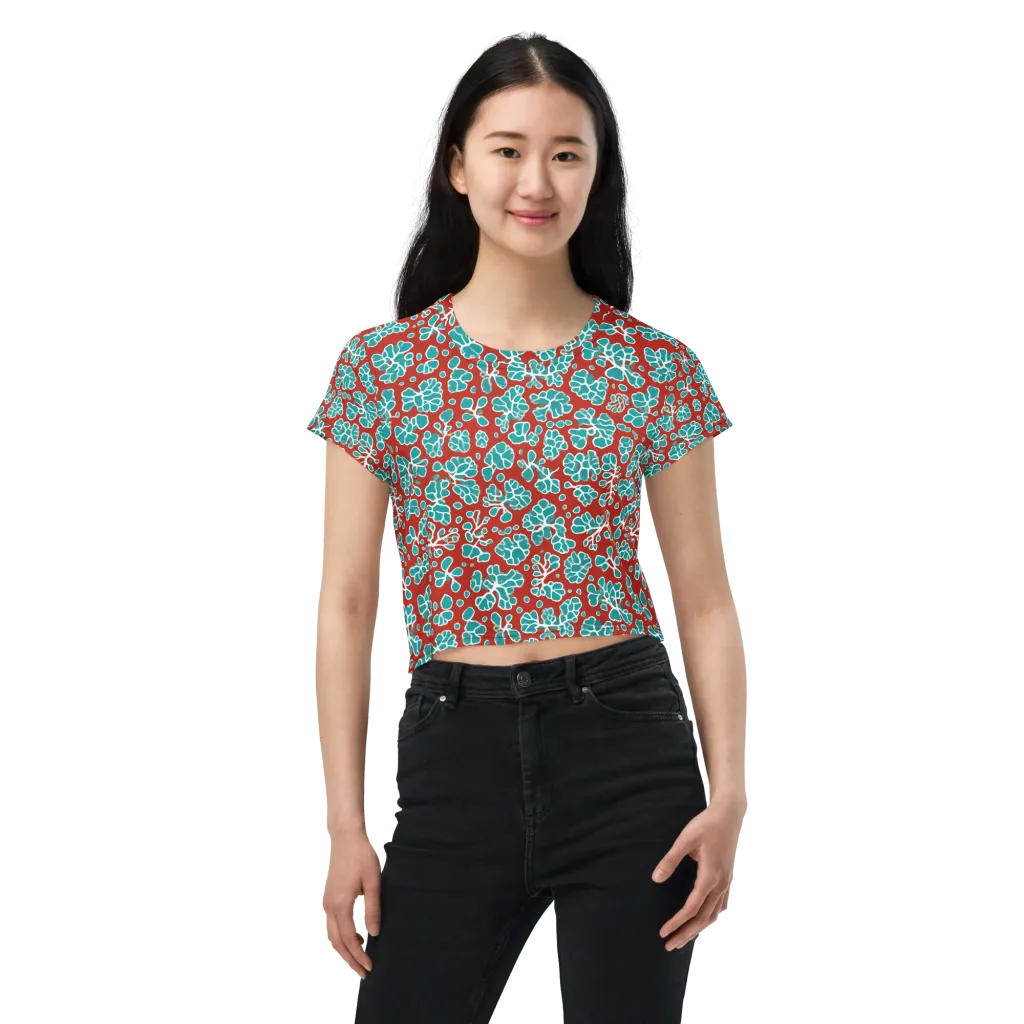 Vermilion Reef on Crop Tee — Front