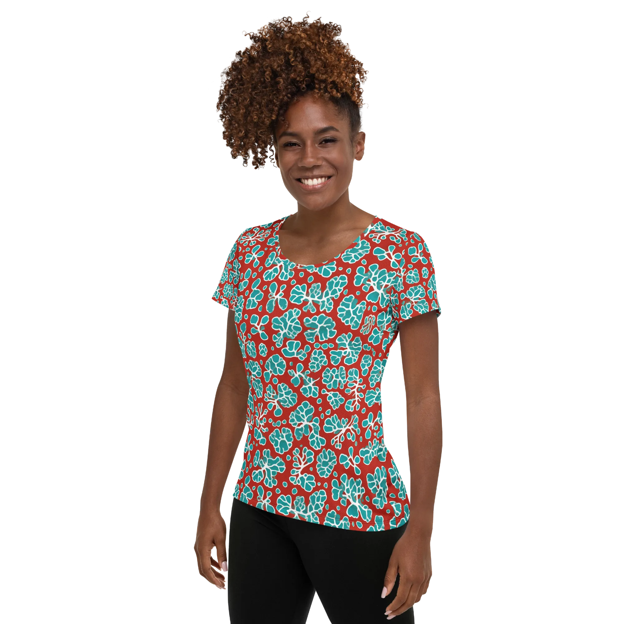 Vermilion Reef on Women's Athletic T-Shirt — Left