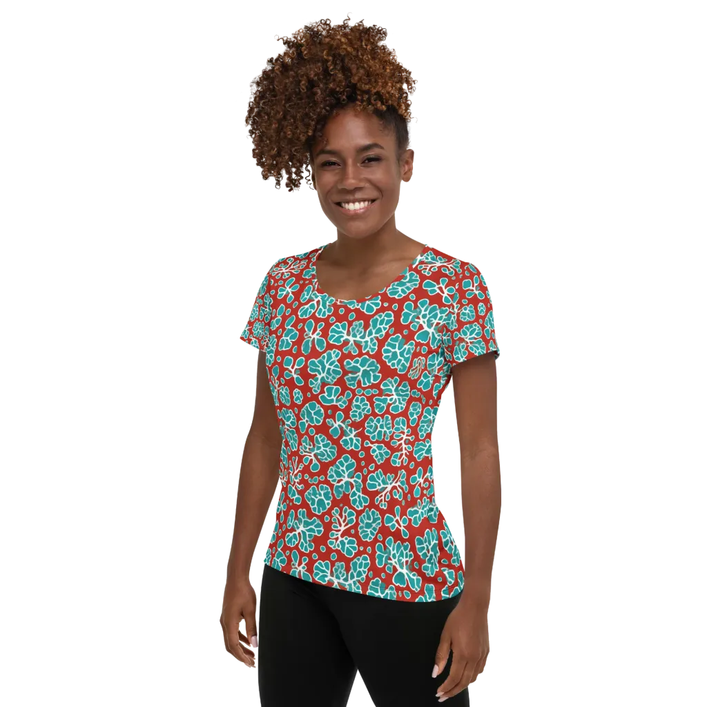 Vermilion Reef on Women's Athletic T-Shirt — Left