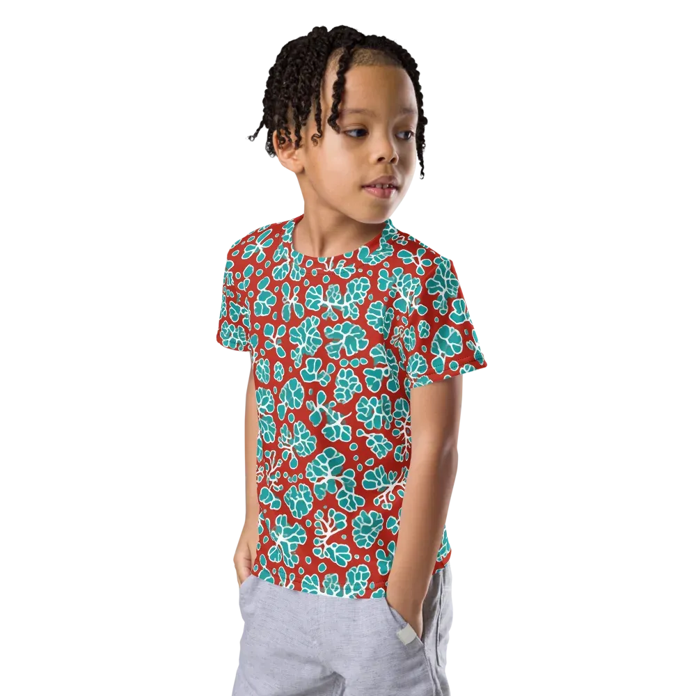 Vermilion Reef on Kids Crew Neck T-Shirt — Left Front
