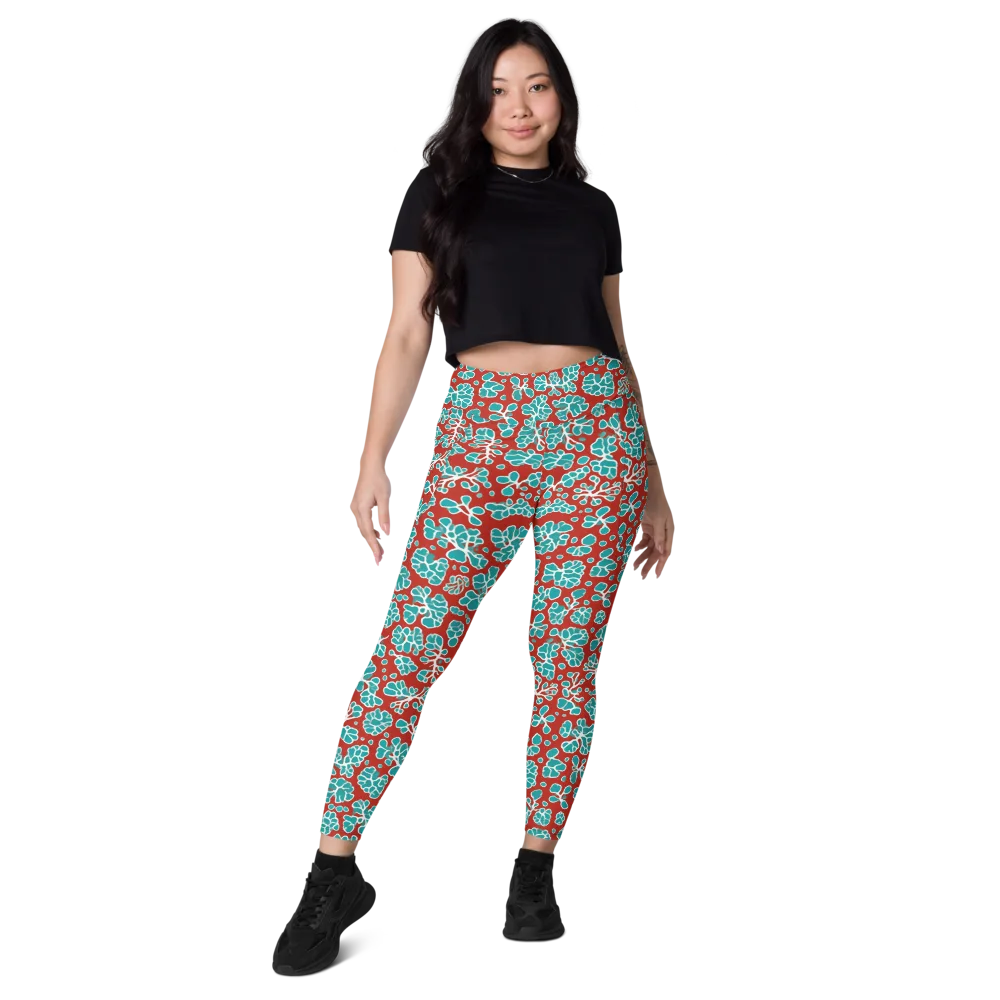 Vermilion Reef on Leggings with Pockets — Front