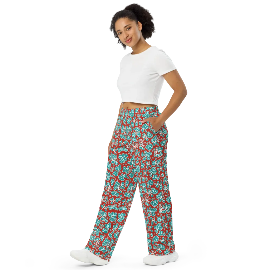 Vermilion Reef on Wide-Leg Pants — Left Front