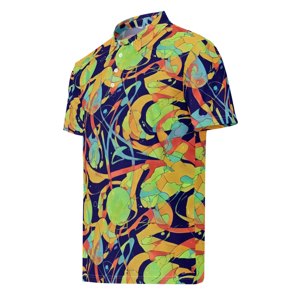 Solar Fronds on Men's Slim Fit Polo Shirt — Left Front