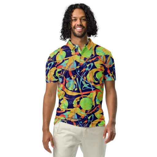 Solar Fronds on a Men's Slim Fit Polo Shirt