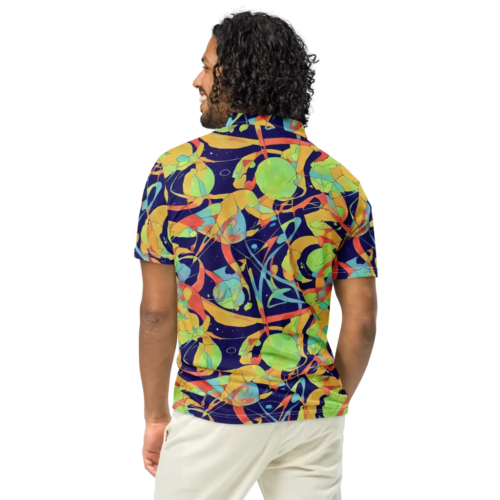 Solar Fronds on Men's Slim Fit Polo Shirt — Back