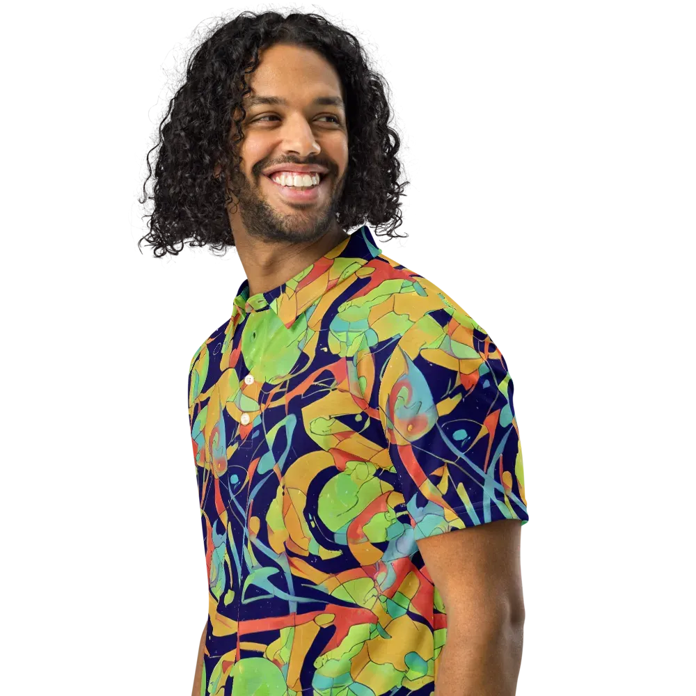 Solar Fronds on Men's Slim Fit Polo Shirt — Left Front