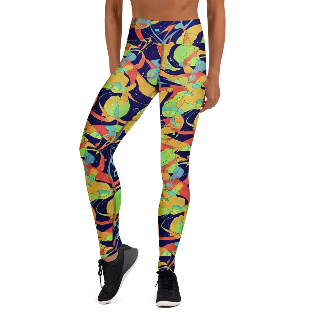 Solar Fronds on Yoga Leggings — Front