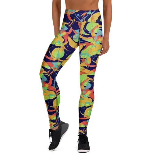 Solar Fronds on a Yoga Leggings