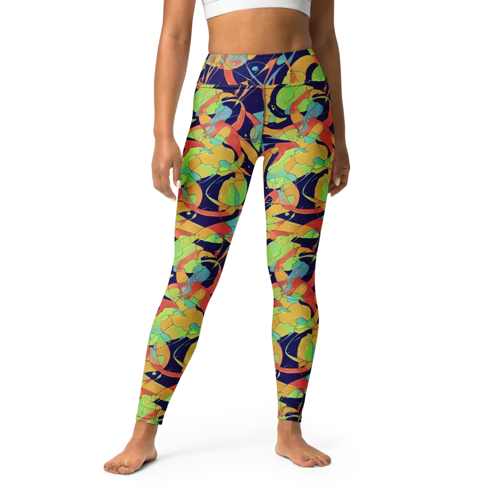 Solar Fronds on Yoga Leggings — Front