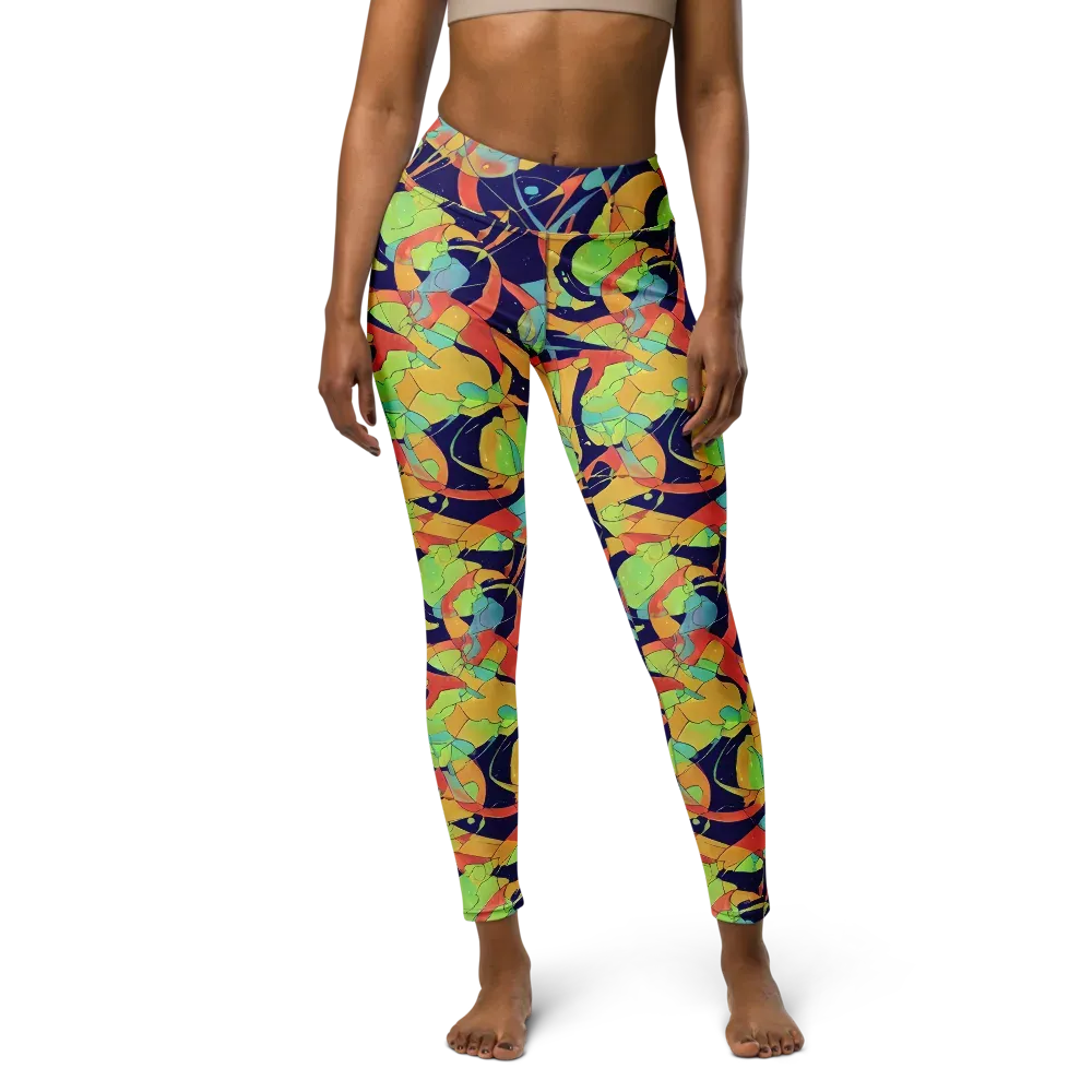 Solar Fronds on Yoga Leggings — Front