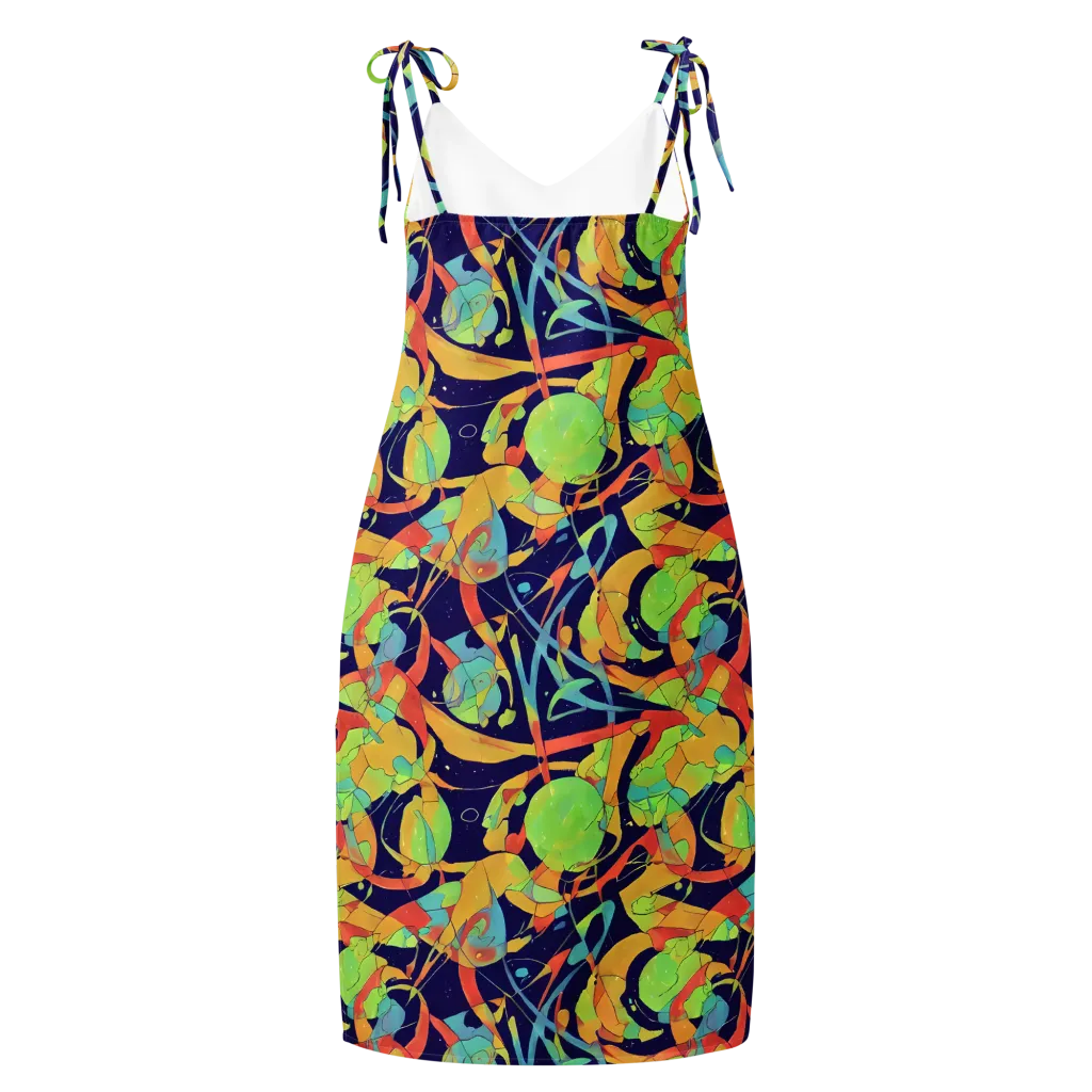 Solar Fronds on Slip Dress — Back