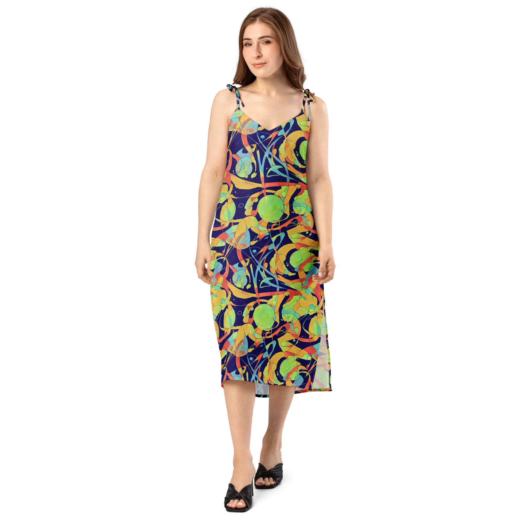 Solar Fronds on Slip Dress — Front