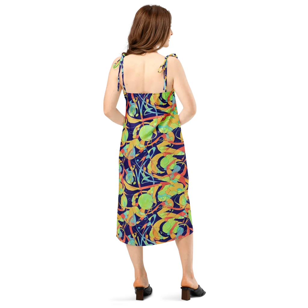 Solar Fronds on Slip Dress — Back