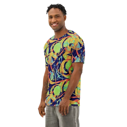 Solar Fronds on a Men's Cotton Crew Neck T-Shirt