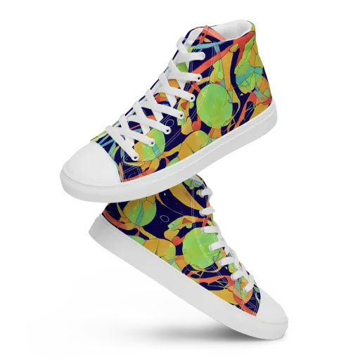 Solar Fronds on a Men's High Top Canvas Shoes