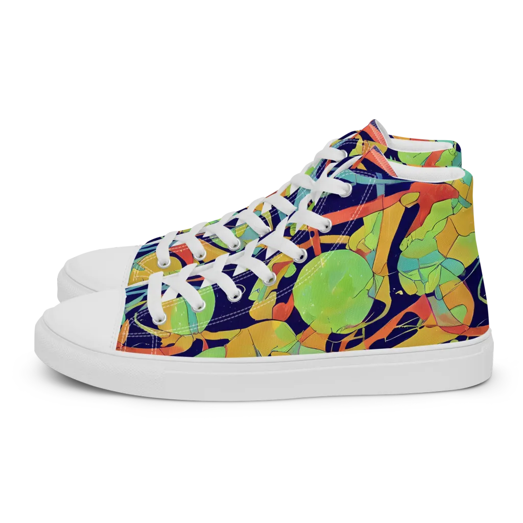 Solar Fronds on Women's High Top Canvas Shoes — Left