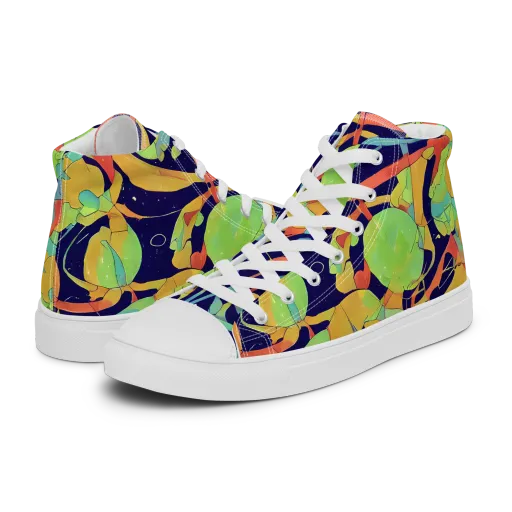 Solar Fronds on a Women's High Top Canvas Shoes