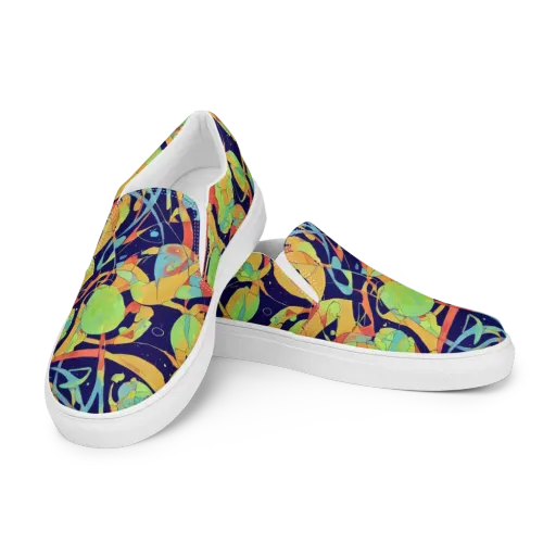 Solar Fronds on a Men's Slip-On Canvas Shoes