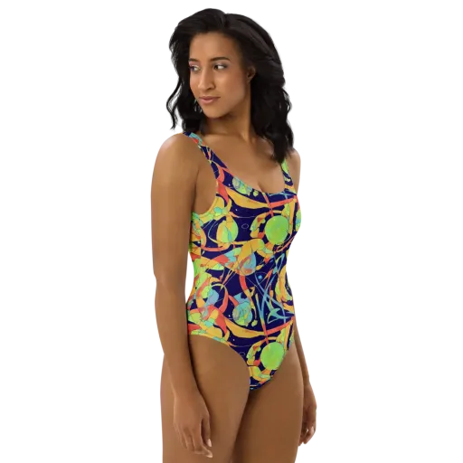 Solar Fronds on a One-Piece Swimsuit