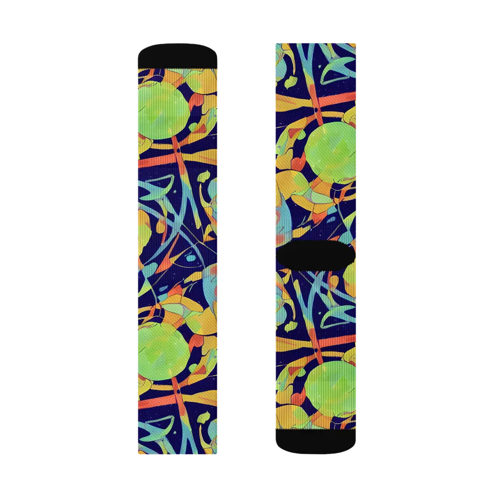 Solar Fronds on Socks — Left Sock