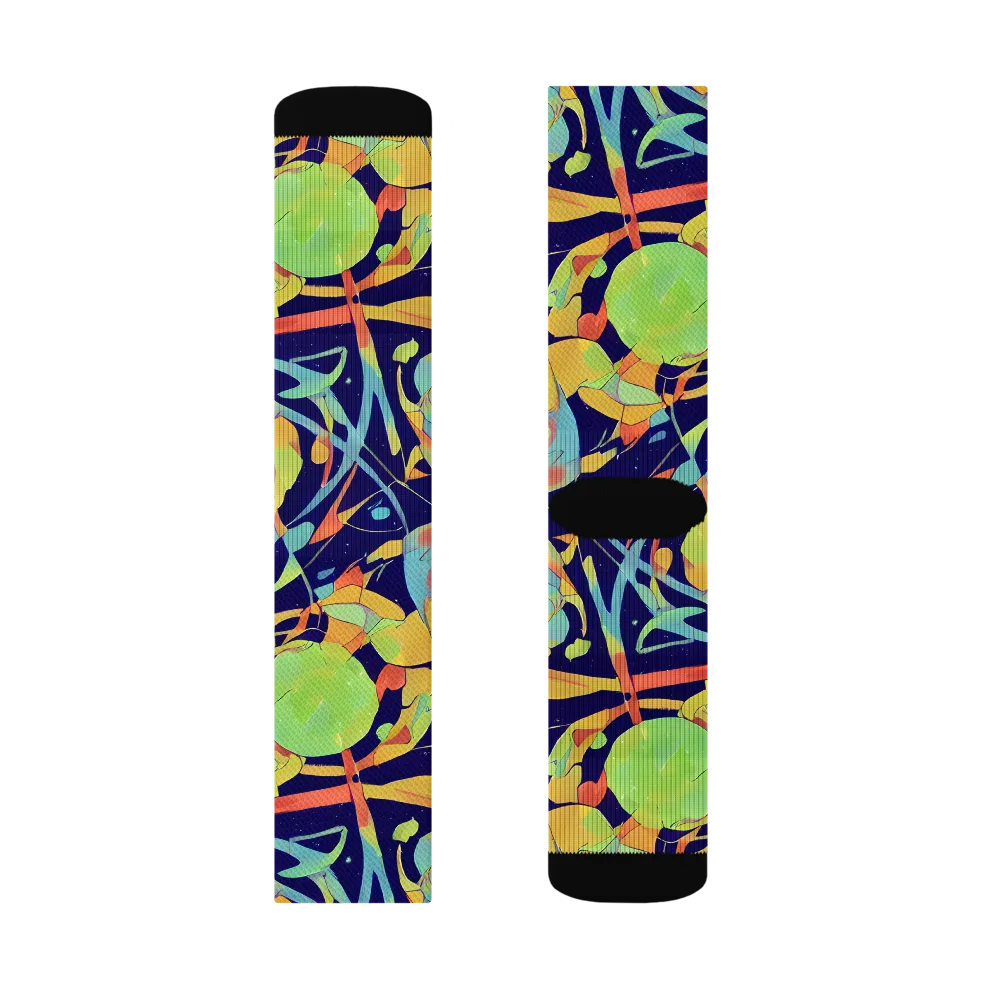 Solar Fronds on Socks — Right Sock