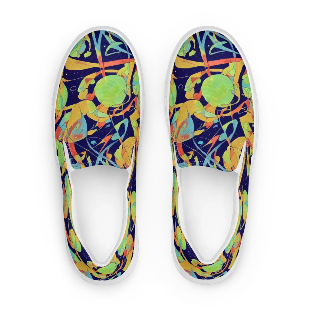 Solar Fronds on Women's Slip-On Canvas Shoes — Front